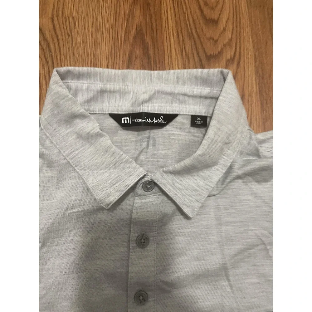 TravisMathew Polo Golf Shirt Mens XL Performance Stretch Heather Stripe
